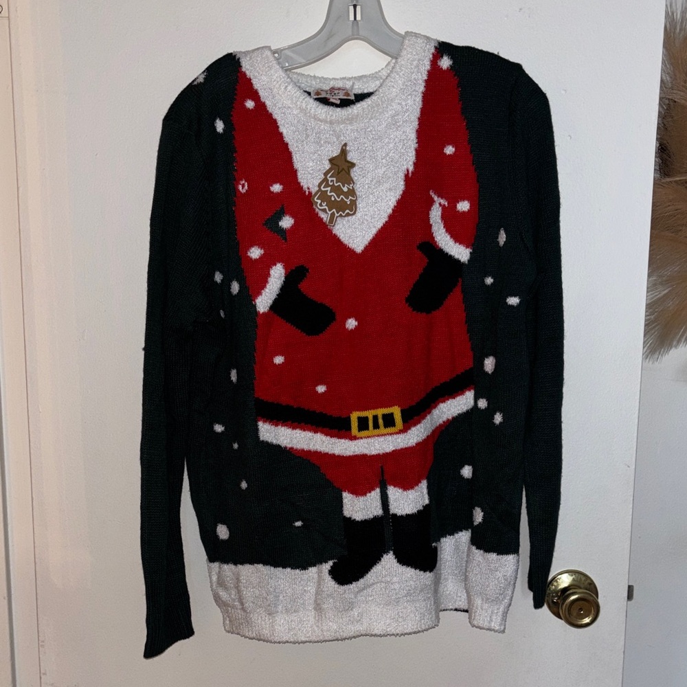 Poof! Santa Crewneck Sweater - Red, Black, White